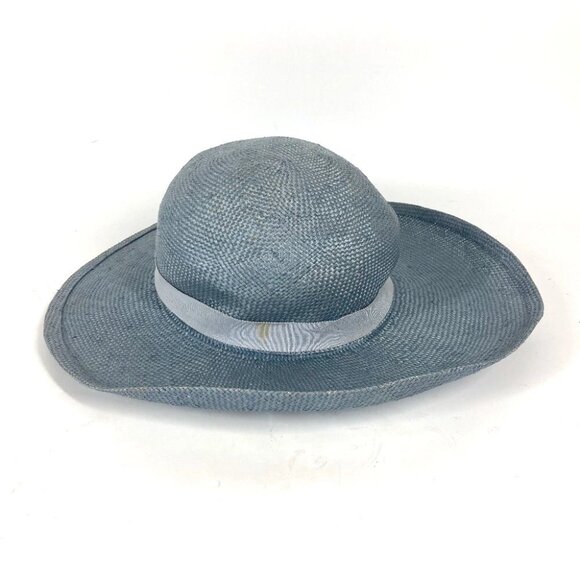CHANEL Summer Hat Straw hat Straw Hat Bicolor hat straw blue/Black main image 6